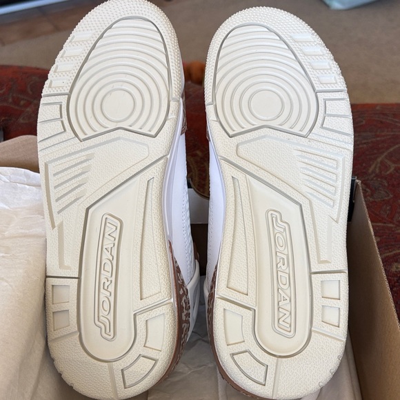 Jordan Women's White and Brown Sneakers - Picture 8 of 9